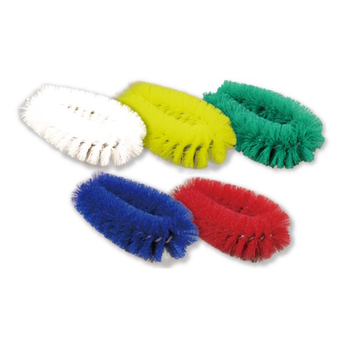 抜けにくい毛、しっかりフィット。色で分けて衛生管理！