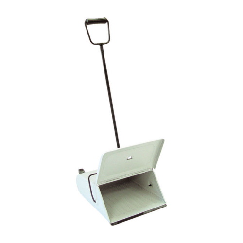 大きく開くフタで楽々掃き取り！自立式＆鉄板製で、割れにくく丈夫な大型チリトリ