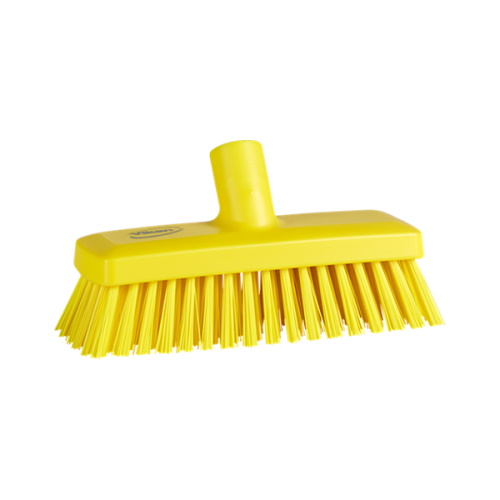 幅20cm×奥行6cmのコンパクト設計！角度付き毛束で壁や床の隅までしっかり洗浄できるデッキブラシ