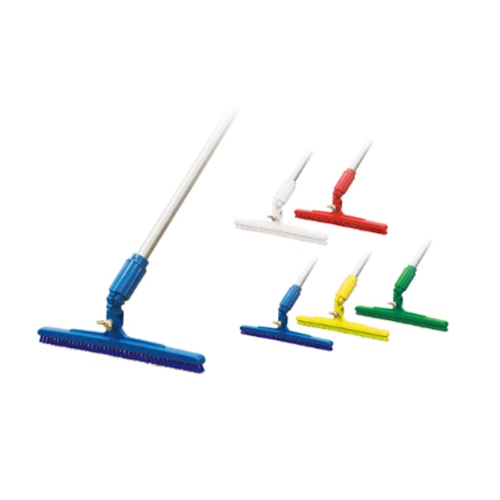 角度が変わる、毛が短い、だから届く 直角・斜め・垂直の3段階調整＋極短毛10mmで、什器や機械下もスッキリ清掃